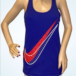 Women's Nike USA America Patriotic Swoosh Active Athletic Tank Top Sz Medium VGC